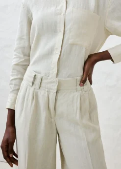 Pantalón de pinzas de lino puro