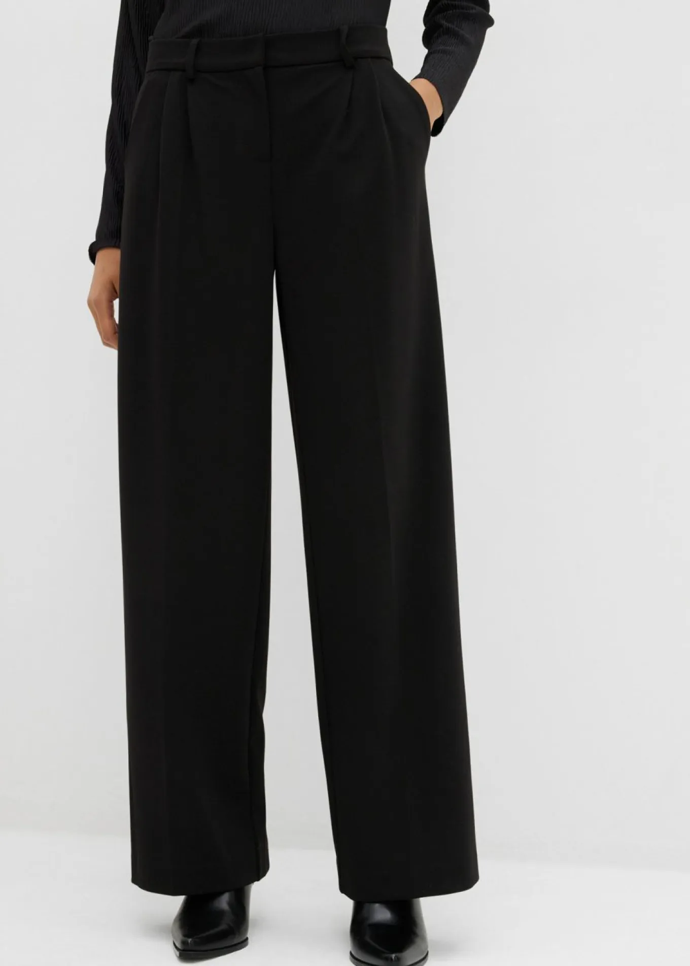 Pantalón de pinzas de mezcla de viscosa