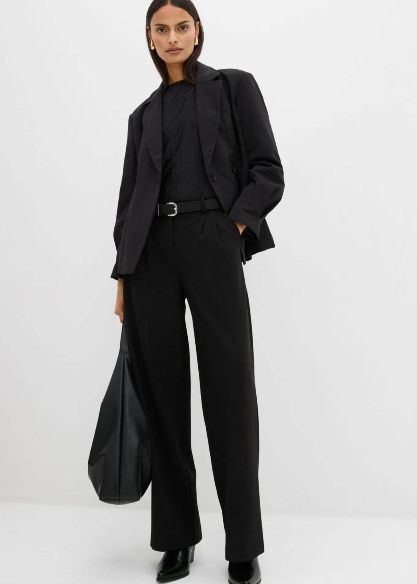 Pantalón de pinzas de mezcla de viscosa