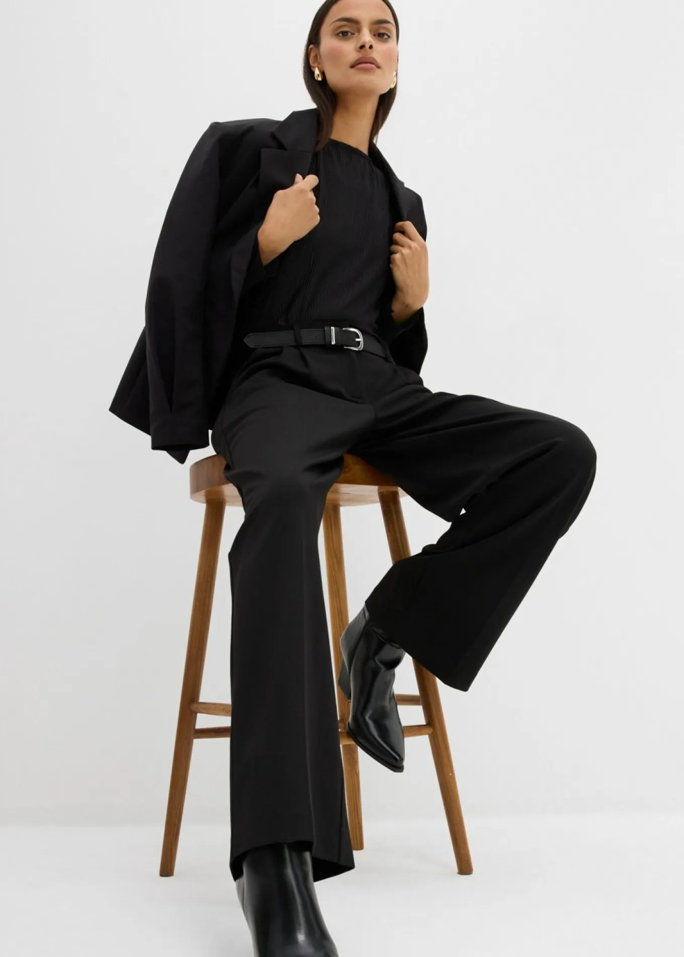 Pantalón de pinzas de mezcla de viscosa