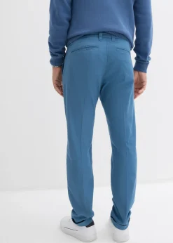 Pantalón de pinzas de sarga de algodón con corte regular y recto