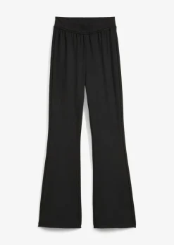 Pantalón de punto acampanado con interior cepillado