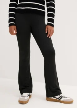 Pantalón de punto acampanado con interior cepillado