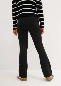 Pantalón de punto acampanado con interior cepillado