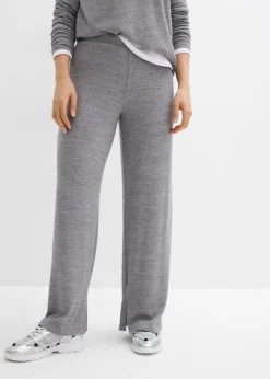 Pantalón de punto con aspecto de punto