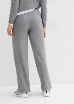 Pantalón de punto con aspecto de punto