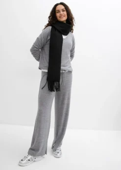 Pantalón de punto con aspecto de punto
