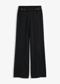 Pantalón de punto con cierre decorativo