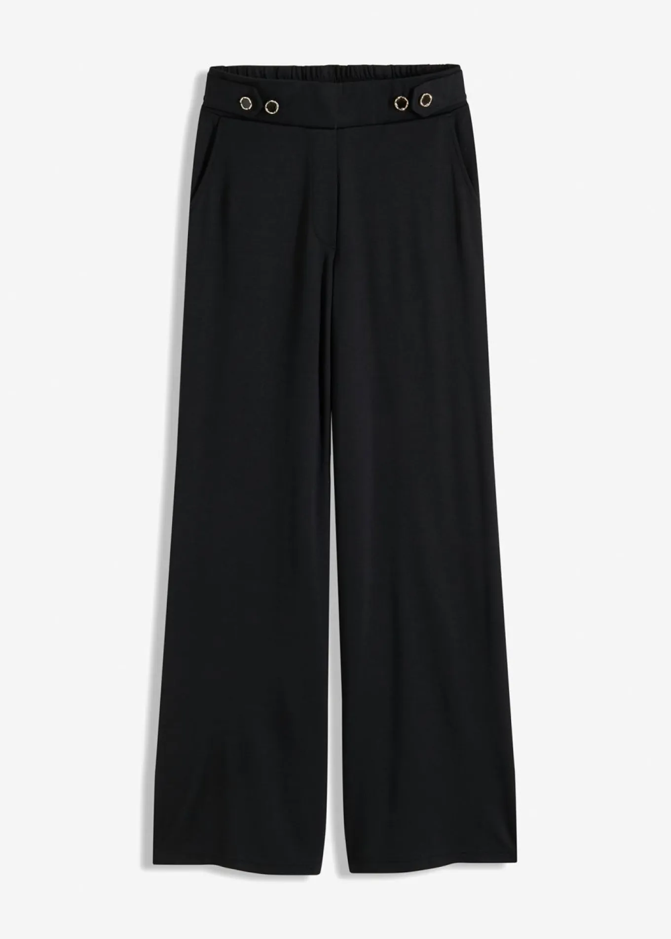 Pantalón de punto con cierre decorativo