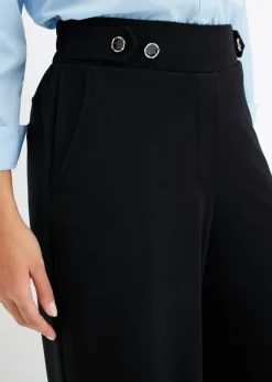 Pantalón de punto con cierre decorativo