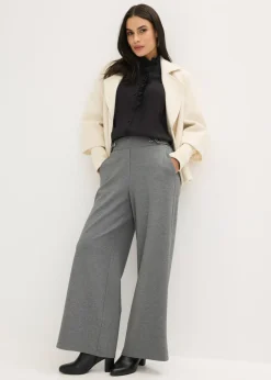 Pantalón de punto con cierre decorativo