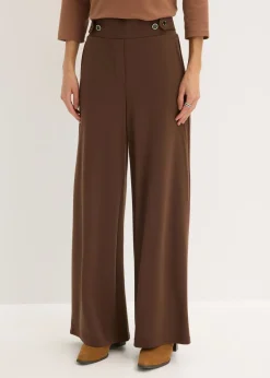 Pantalón de punto con cierre decorativo
