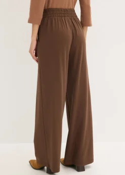 Pantalón de punto con cierre decorativo
