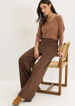 Pantalón de punto con cierre decorativo