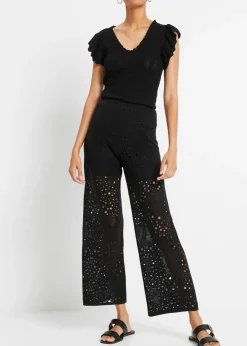 Pantalón de punto con cinturilla elástica