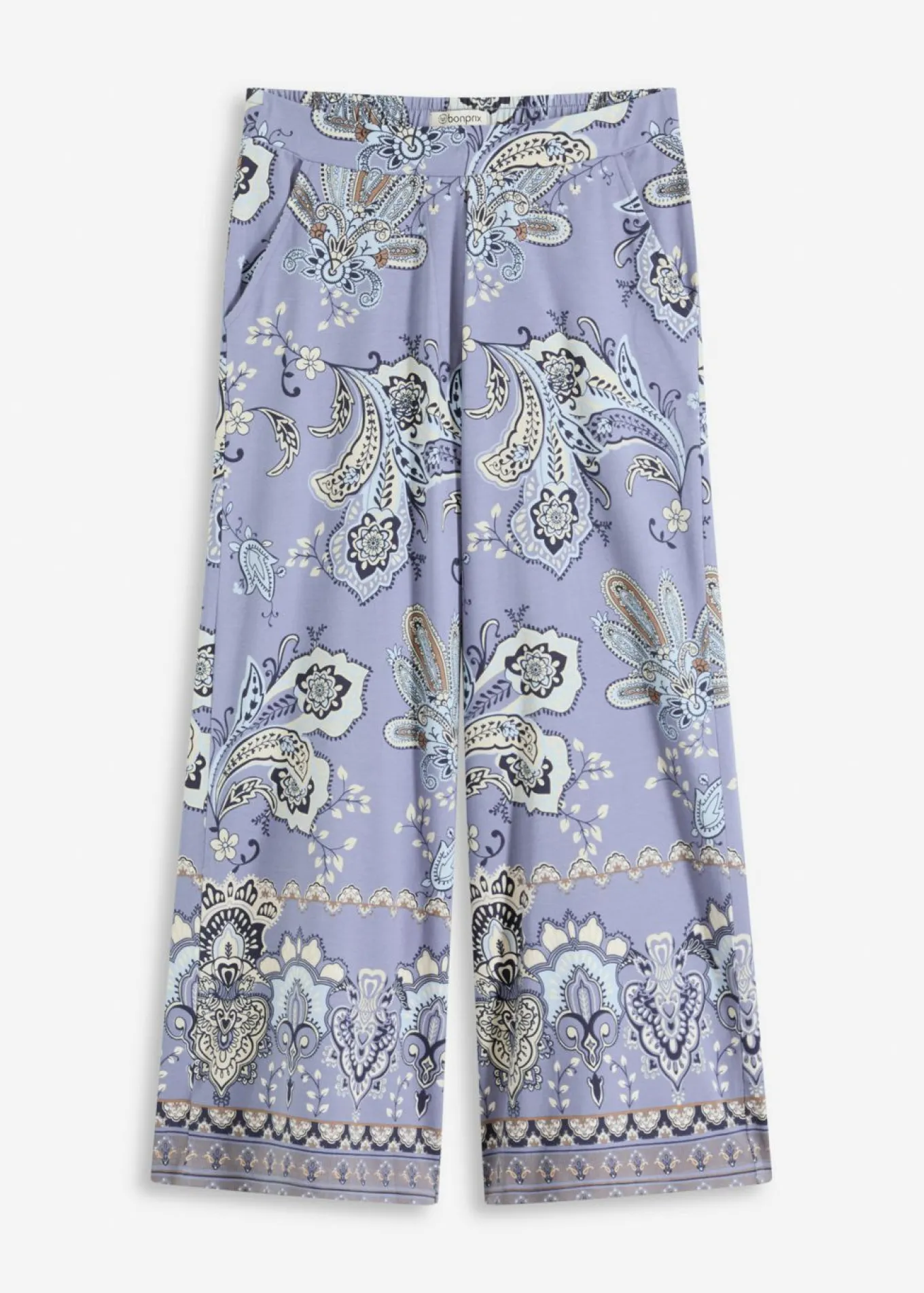 Pantalón de punto con estampado paisley