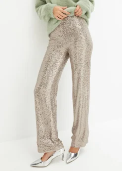 Pantalón de punto con lentejuelas