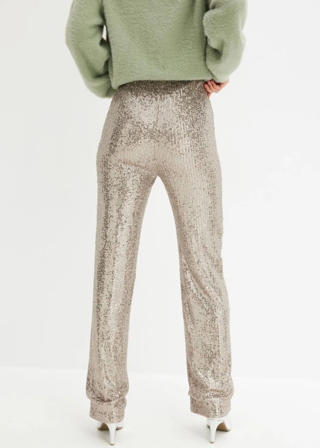 Pantalón de punto con lentejuelas