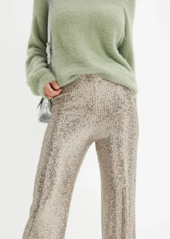 Pantalón de punto con lentejuelas