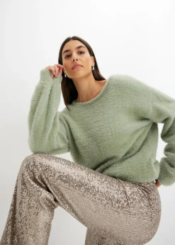 Pantalón de punto con lentejuelas