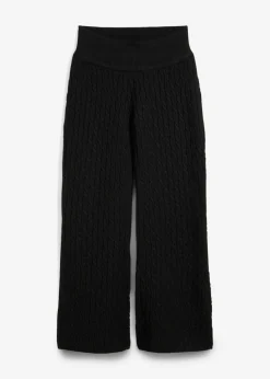 Pantalón de punto con patrón trenzado
