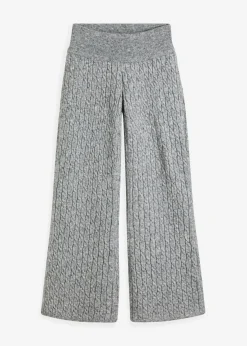 Pantalón de punto con patrón trenzado