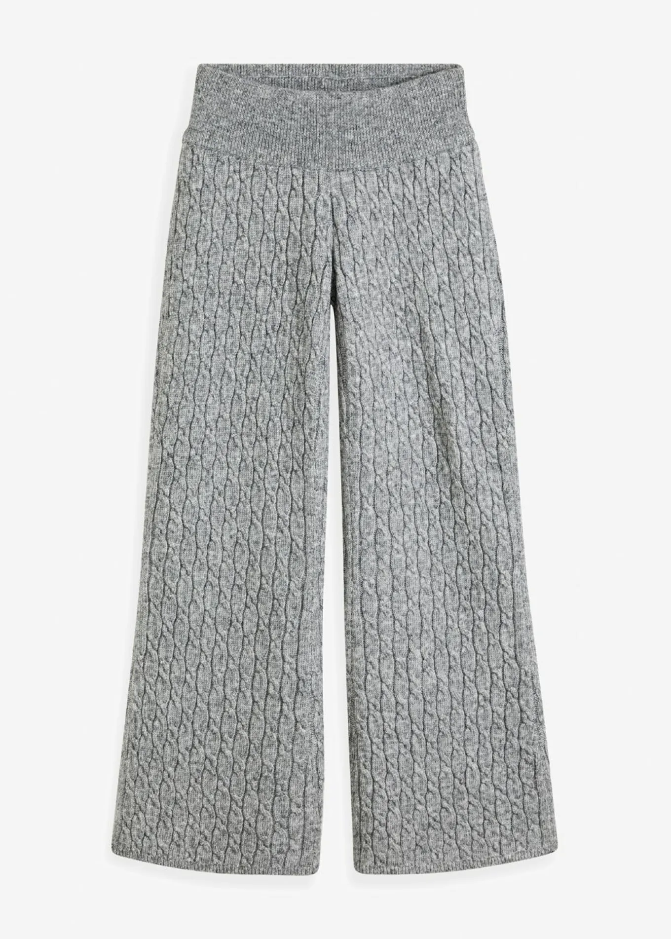 Pantalón de punto con patrón trenzado