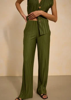 Pantalón de punto con plisado