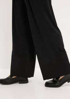 Pantalón de punto con ribetes de satén