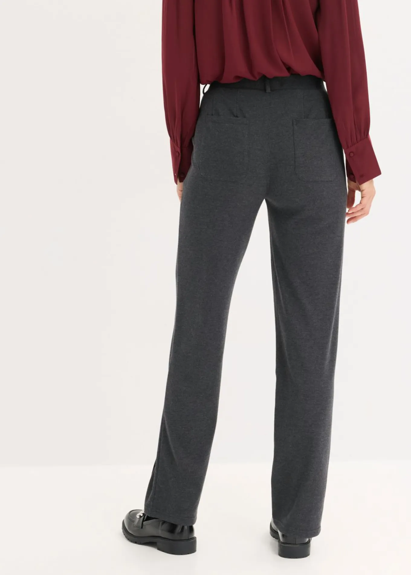 Pantalón de punto de algodón con ribete