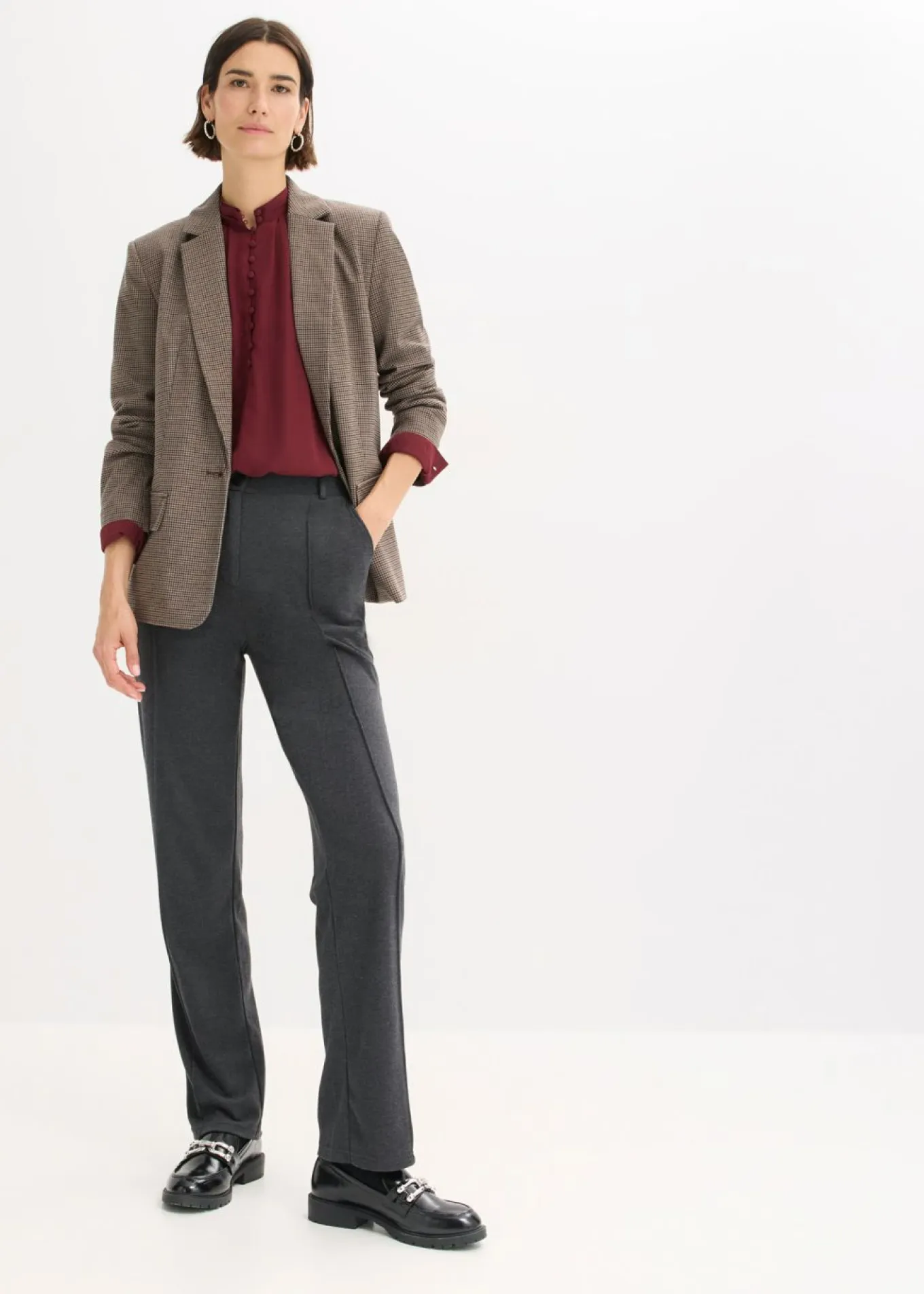 Pantalón de punto de algodón con ribete