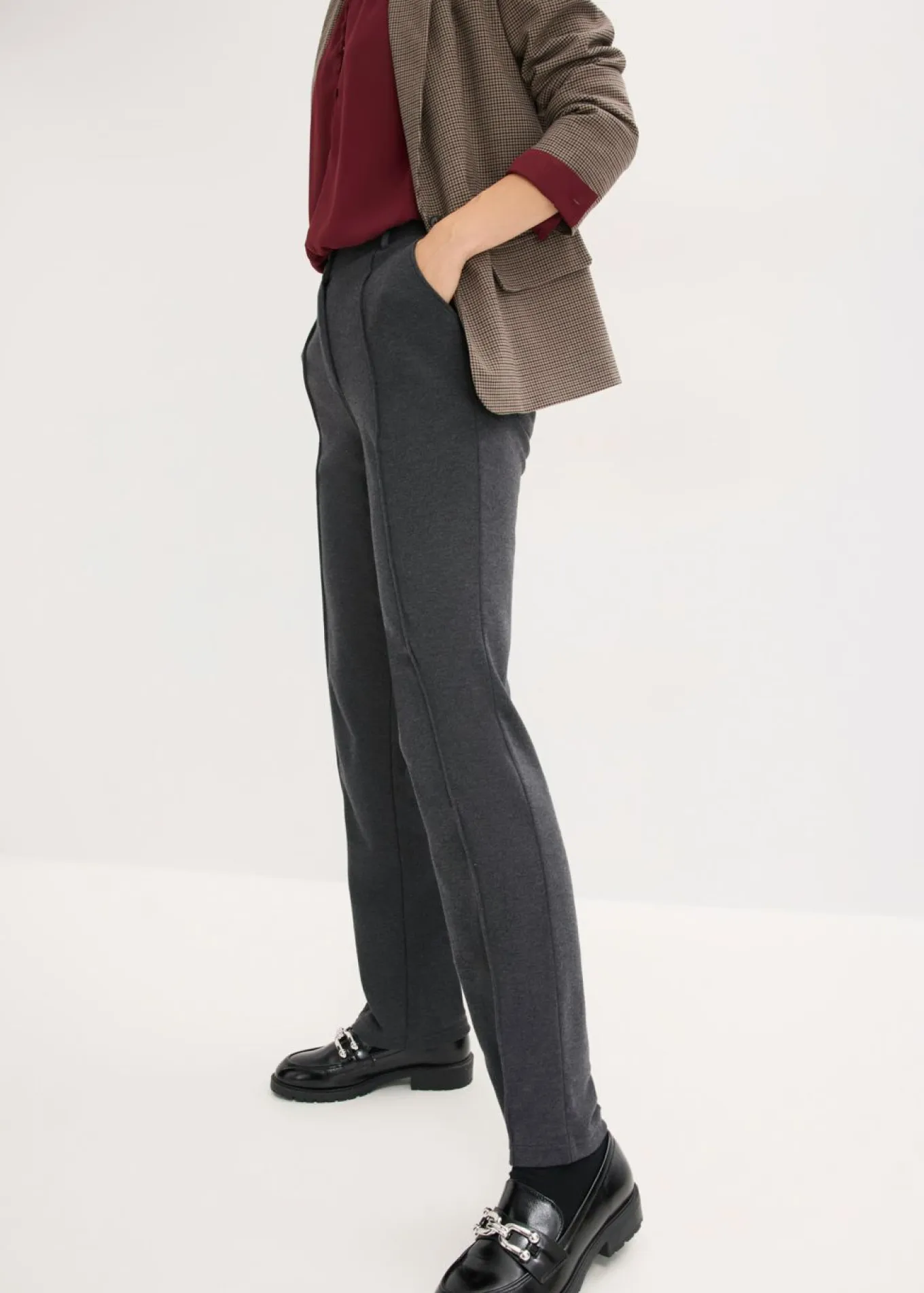 Pantalón de punto de algodón con ribete