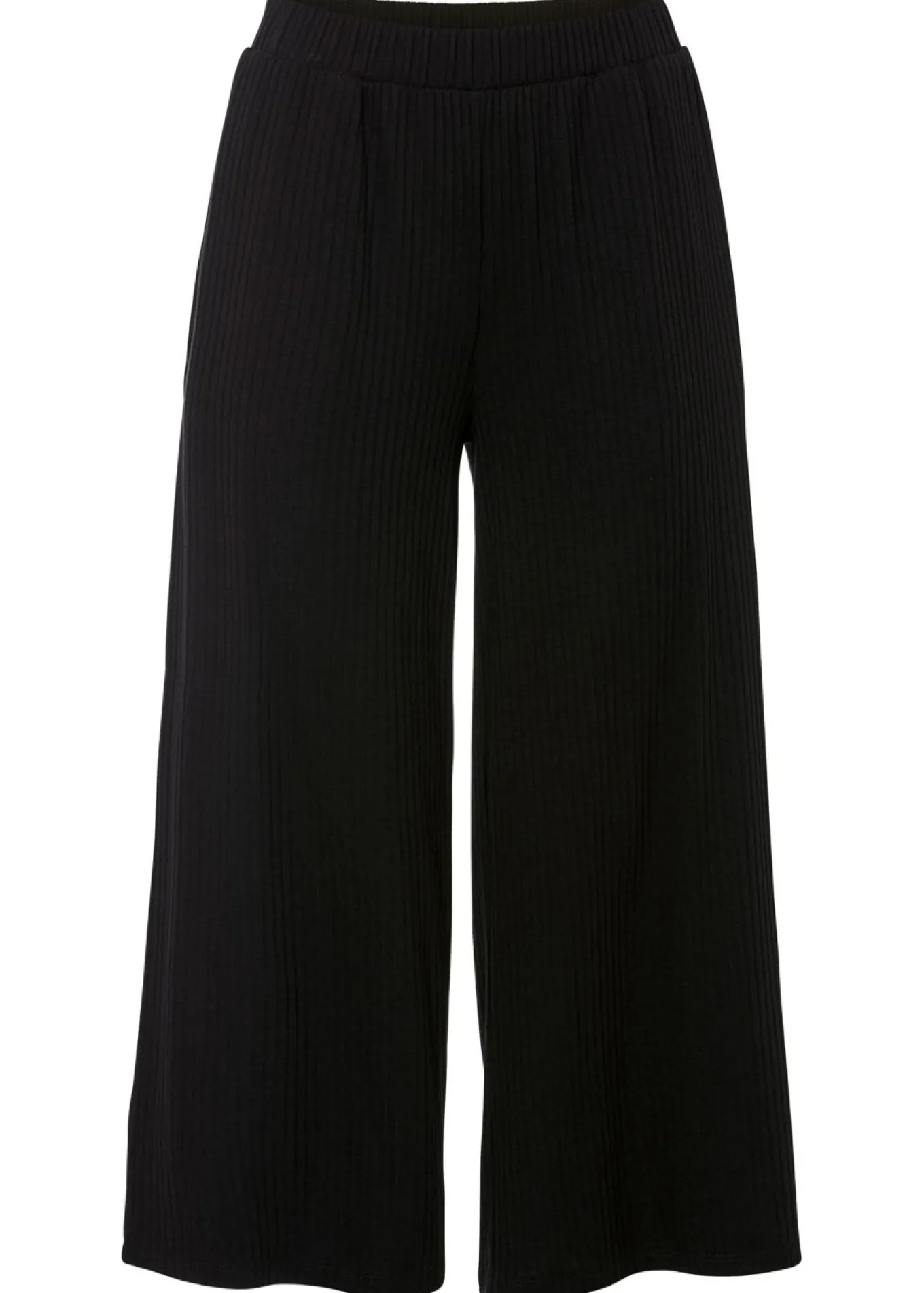Pantalón de punto de canalé con cinturilla cómoda