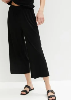 Pantalón de punto de canalé con cinturilla cómoda