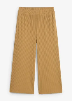 Pantalón de punto de canalé con cinturilla cómoda
