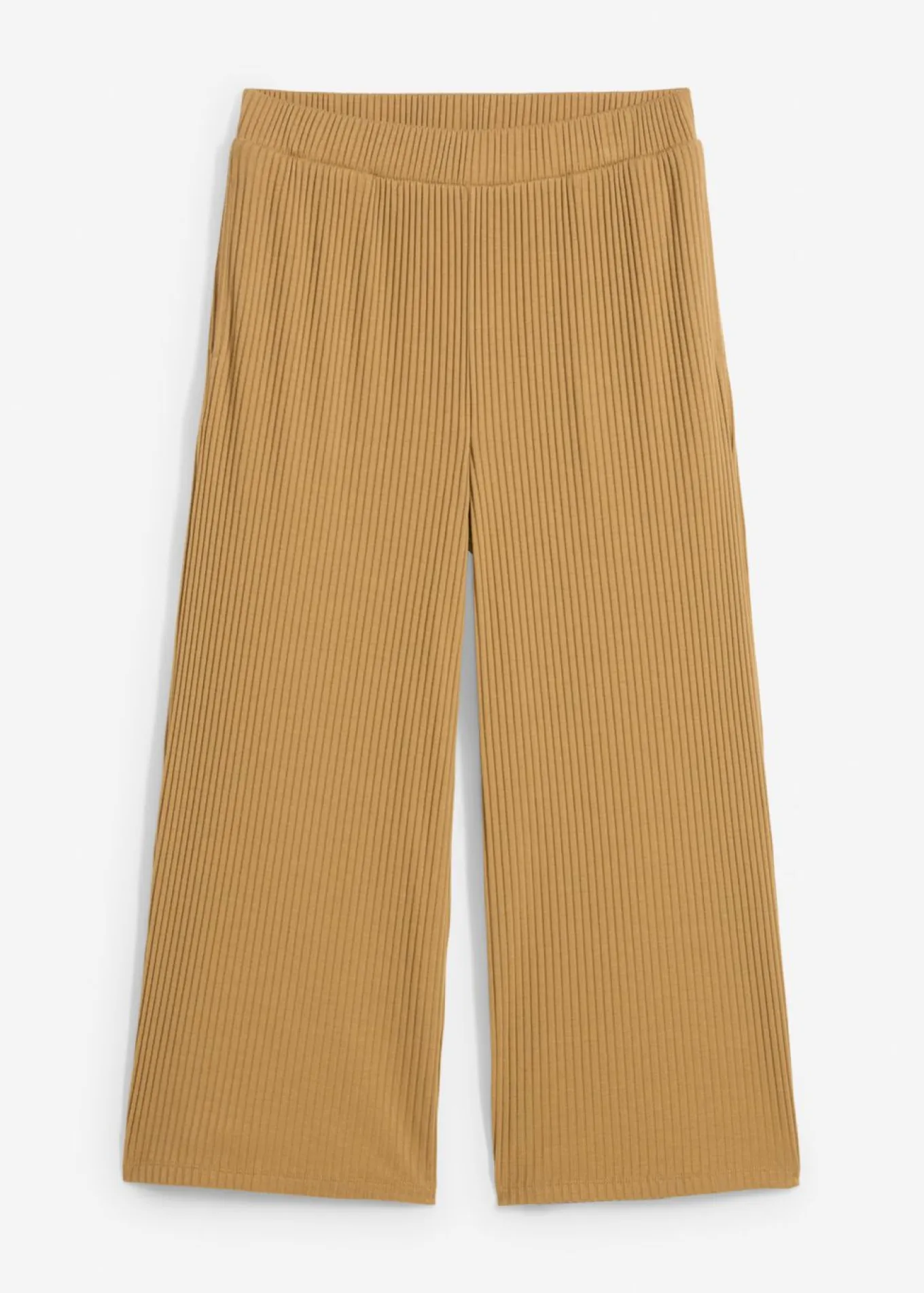 Pantalón de punto de canalé con cinturilla cómoda