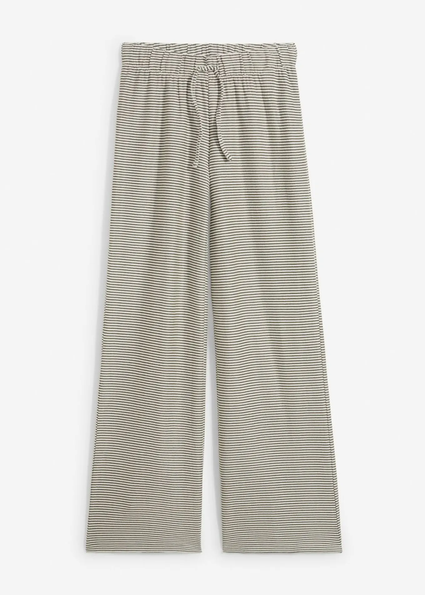 Pantalón de punto de mezcla de algodón con cordón y diseño de rayas