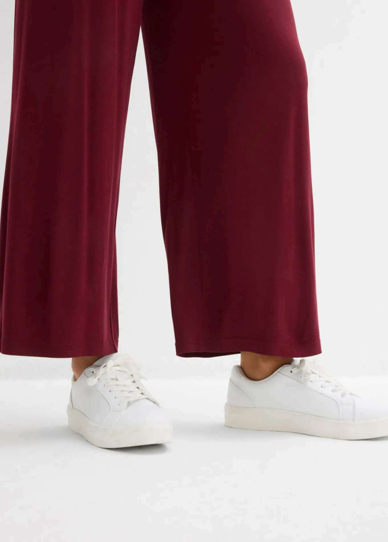 Pantalón de punto de mezcla de viscosa fluida, largo 7/8