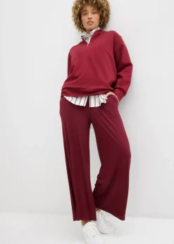 Pantalón de punto de mezcla de viscosa fluida, largo 7/8