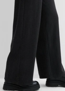 Pantalón de punto de mezcla de algodón con cordón y diseño de rayas