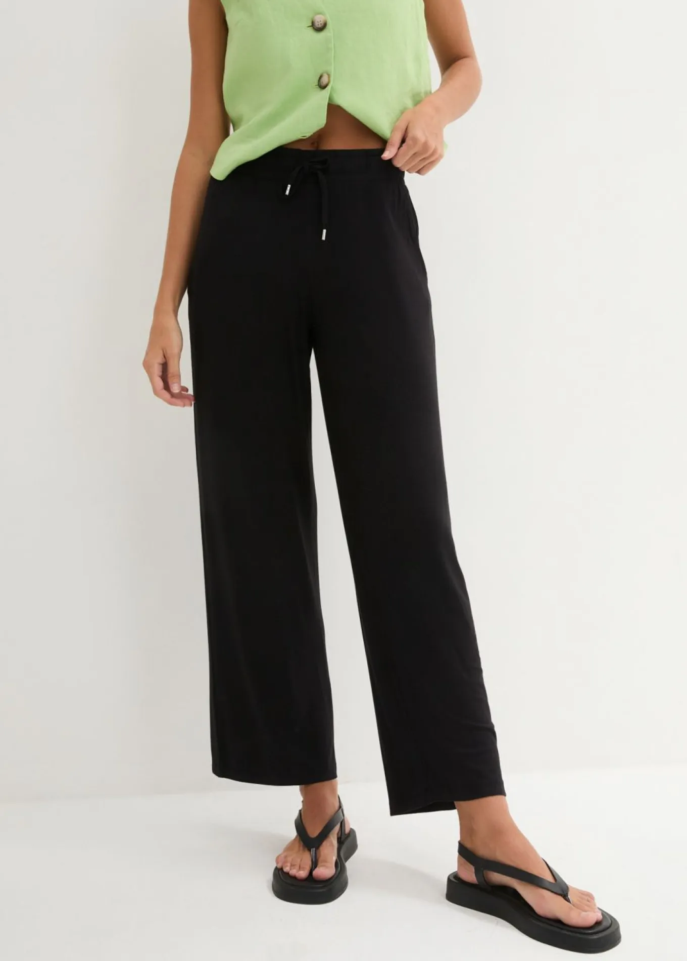 Pantalón de punto de mezcla de viscosa fluida