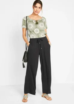 Pantalón de punto de mezcla de viscosa fluida