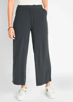 Pantalón de punto de mezcla de viscosa fluida, largo 7/8
