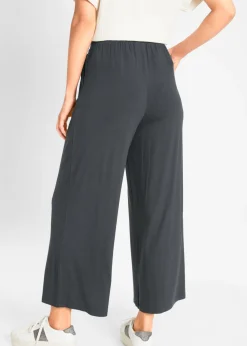 Pantalón de punto de mezcla de viscosa fluida, largo 7/8
