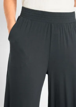 Pantalón de punto de mezcla de viscosa fluida, largo 7/8