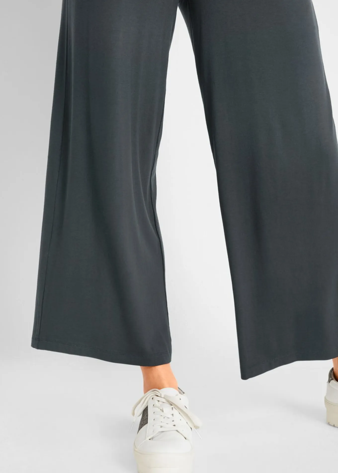 Pantalón de punto de mezcla de viscosa fluida, largo 7/8