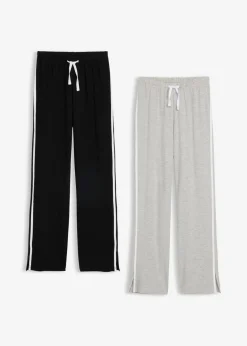 Pantalón de punto de mezcla de algodón orgánico elástico (2 unidades)