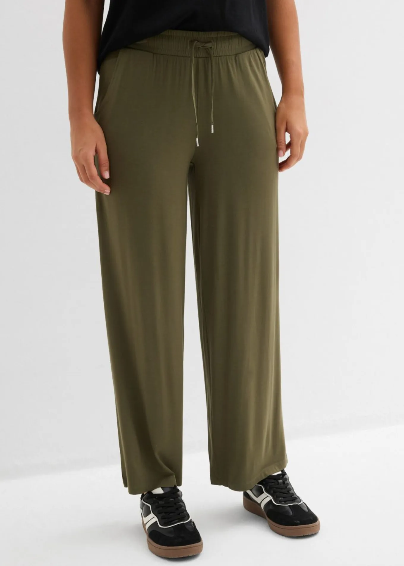 Pantalón de punto de mezcla de viscosa fluida