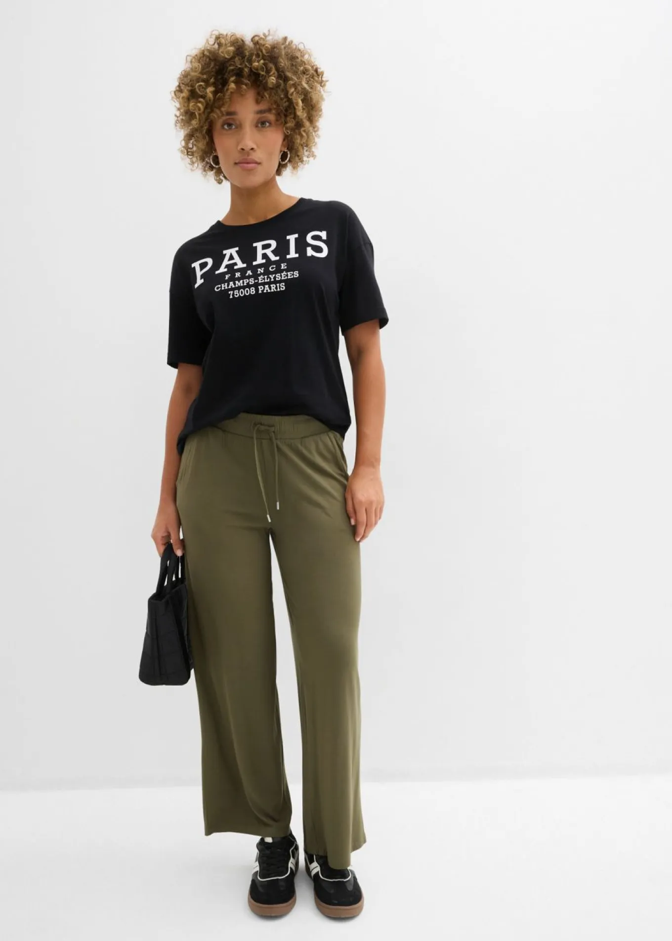 Pantalón de punto de mezcla de viscosa fluida