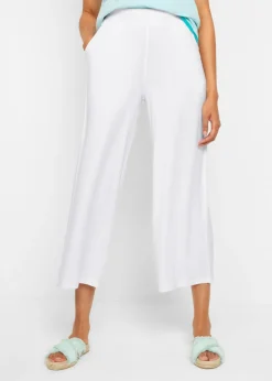 Pantalón de punto de mezcla de viscosa fluida, largo 7/8